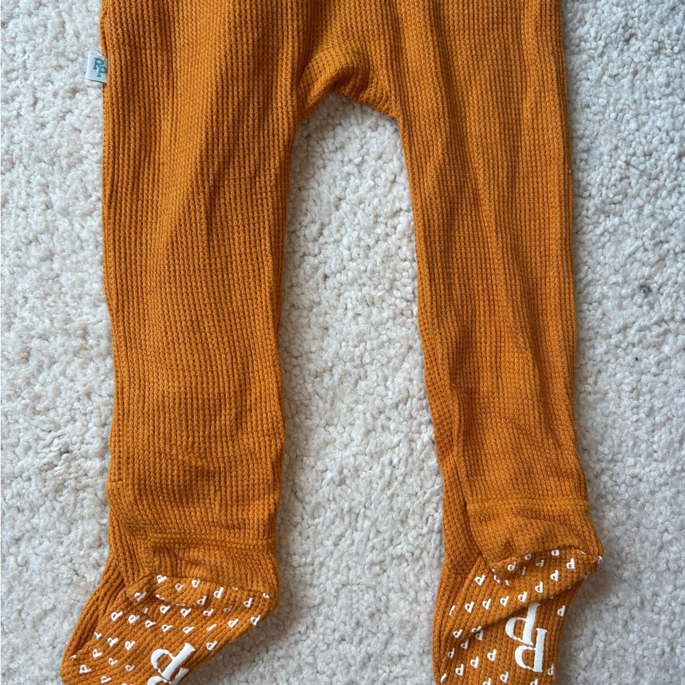 Posh Peanut Burnt Orange Waffle Knit One Piece Footie size 12-18m - Picture 11 of 12